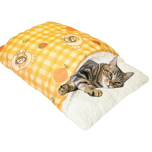 Krujecnt Plüsch-Katzenbett, Katzennestbett - Kuscheliges Plüsch-Katzenbett für den Innenbereich mit Bezug | Umhüllendes Haustiernest, halbgeschlossenes, niedliches, überdachtes Katzenbett für Krujecnt Plüsch-Katzenbett, Katzennestbett - Kuscheliges Plüsch-Katzenbett für den Innenbereich mit Bezug | Umhüllendes Haustiernest, halbgeschlossenes, niedliches, überdachtes Katzenbett für von Krujecnt