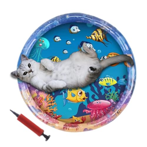 Krujecnt Wasserspielmatte für Katzen, Interaktives Katzenspielzeug für Indoor-Katzen, Sensorisches Wasserpad für Katzen, Haustierspiel Wassersensor Spielpad, Wasserpad für Katzenspiel Krujecnt Wasserspielmatte für Katzen, Interaktives Katzenspielzeug für Indoor-Katzen, Sensorisches Wasserpad für Katzen, Haustierspiel Wassersensor Spielpad, Wasserpad für Katzenspiel von Krujecnt