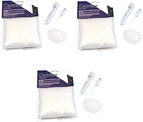 Kruuse Catrine Pearl Urin Auffangsystem | 3er Pack | 3 x 200 g | Urinsammelsystem für Katzen | Enthält Nicht saugfähiges Granulat, eine Pipette und EIN Sammelröhrchen von Kruuse