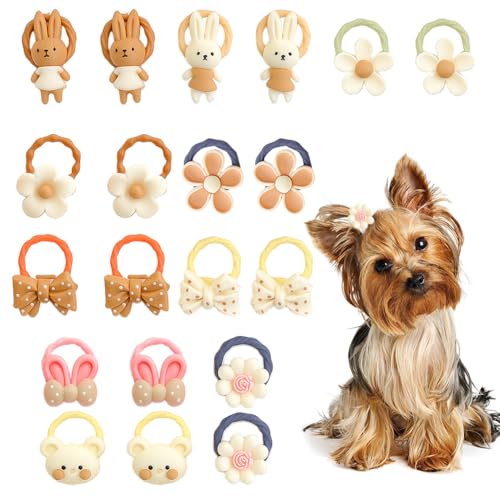 Ksheria Haarschleifen für kleine Hunde mit Gummibändern, elastisch, gemischte Stile, handgefertigt, niedliche Welpen-Haarschleifen, Blumenschleife, Knoten, Haar-Accessoires, Großpackung Haargummi für Ksheria Haarschleifen für kleine Hunde mit Gummibändern, elastisch, gemischte Stile, handgefertigt, niedliche Welpen-Haarschleifen, Blumenschleife, Knoten, Haar-Accessoires, Großpackung Haargummi für von Ksheria