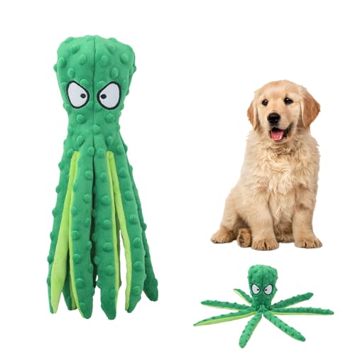 Ksheria Whiskerspot Oktopus-Hundespielzeug, umweltfreundlich, Oktopus-Plüsch, keine Füllung, großes Plüschspielzeug für Hunde, langlebig und lustig (grün) von Ksheria