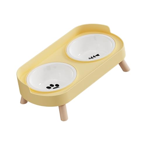 Doppelnapf aus Keramik für Hunde und Katzen, kratzfest, leicht zu reinigen, Futternapf mit erhöhtem Design, Keramik-Futterstation Doppelnapf aus Keramik für Hunde und Katzen, kratzfest, leicht zu reinigen, Futternapf mit erhöhtem Design, Keramik-Futterstation von Ksikdeg