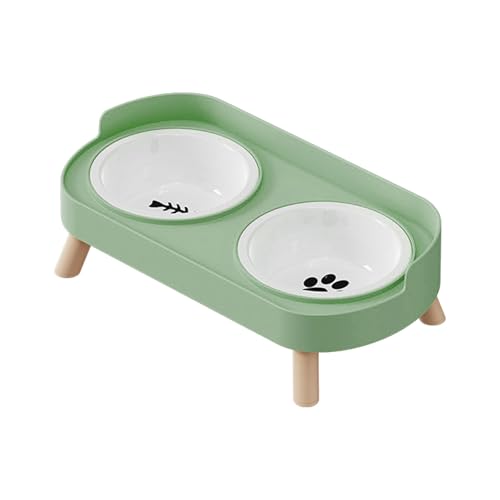 Doppelnapf aus Keramik für Hunde und Katzen, kratzfest, leicht zu reinigen, Futternapf mit erhöhtem Design, Keramik-Futterstation Doppelnapf aus Keramik für Hunde und Katzen, kratzfest, leicht zu reinigen, Futternapf mit erhöhtem Design, Keramik-Futterstation von Ksikdeg