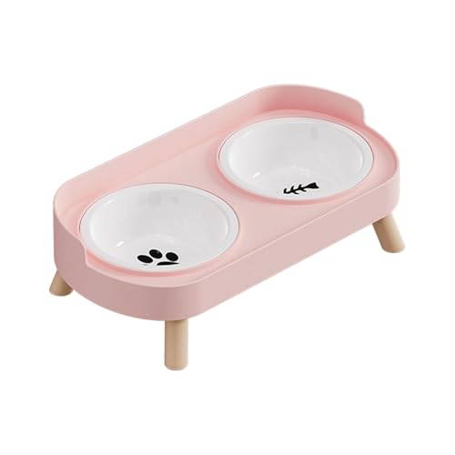 Doppelnapf aus Keramik für Hunde und Katzen, kratzfest, leicht zu reinigen, Futternapf mit erhöhtem Design, Keramik-Futterstation Doppelnapf aus Keramik für Hunde und Katzen, kratzfest, leicht zu reinigen, Futternapf mit erhöhtem Design, Keramik-Futterstation von Ksikdeg