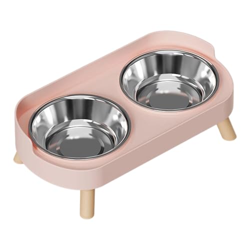 Erhöhte Futterstation für Haustiere, spritzwassergeschützt, für bequeme Hunde, Fressnapf, helle Farbe, Edelstahl von Ksikdeg