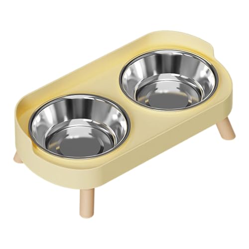 Erhöhte Futterstation für Haustiere, spritzwassergeschützt, für bequeme Hunde, Fressnapf, helle Farbe, Edelstahl von Ksikdeg