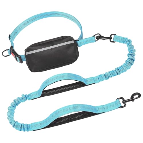 Hundeleine mit doppelt gepolstertem Griff und Metallhaken und verstellbarem Hüftgurt für große Rassen, Lauftraining, elastische Hundeleinen Hundeleine mit doppelt gepolstertem Griff und Metallhaken und verstellbarem Hüftgurt für große Rassen, Lauftraining, elastische Hundeleinen von Ksikdeg