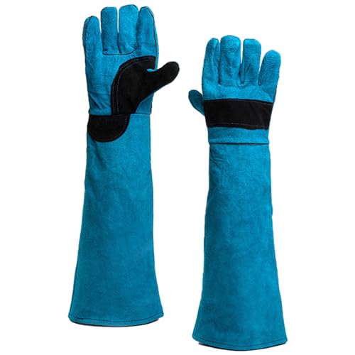 Ksvaye 1 Paar Bissfeste Handschuhe 45 Cm Rosenhandschuhe Gartenhandschuhe Lang für Den Umgang mit Tieren Schweißen, Gartenarbeit, Umgang mit Katze/Hund/Vogel/Schlange Reptil (Grüner) von Ksvaye