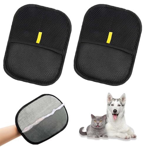 Ktnyl 2 Stück Tierhaarentferner Handschuh, Pet Hair Remover Glove, Handschuh Katzenhaare, Fusselhandschuh Tierhaare, Haarentferner Tierhaare, Geeignet für Tierhaarentfernung, Reinigung Und Hygiene von Ktnyl