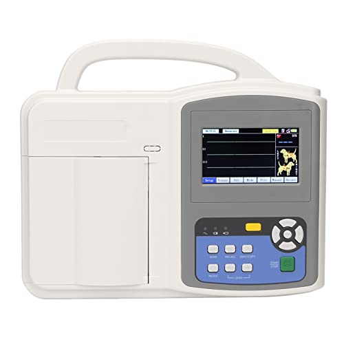 Kufoo Veterinär-Patientenmonitor, Druckvorschau-Bildschirm, Einfach zu Bedienender Veterinärmonitor mit Mehreren Parametern, 100–240 V, Hochauflösende Sonde, Alarm aus für Haustiere von Kufoo