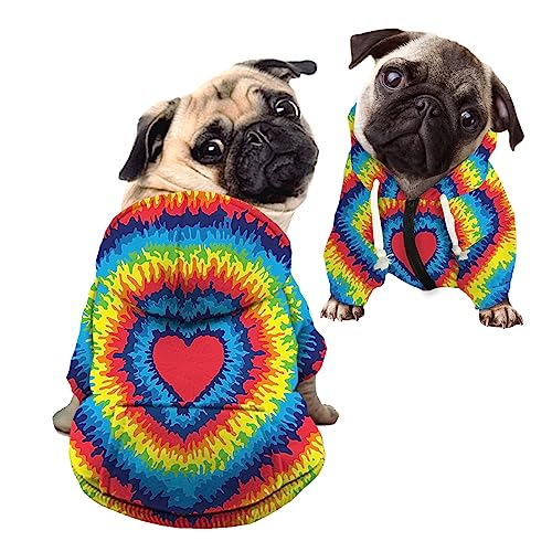 Kuiaobaty Batik-Kapuzenpullover mit Reißverschluss, atmungsaktiv, Hippie-Farbe, Welpenpullover für kleine und mittelgroße Hunde Kuiaobaty Batik-Kapuzenpullover mit Reißverschluss, atmungsaktiv, Hippie-Farbe, Welpenpullover für kleine und mittelgroße Hunde von Kuiaobaty