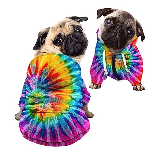 Kuiaobaty Bunter Batik-Hunde-Kapuzenpullover für kleine Hunde, Farbkunst, Welpen, Haustierpullover, Winter-Sweatshirt, Mantel, Outfits Kuiaobaty Bunter Batik-Hunde-Kapuzenpullover für kleine Hunde, Farbkunst, Welpen, Haustierpullover, Winter-Sweatshirt, Mantel, Outfits von Kuiaobaty