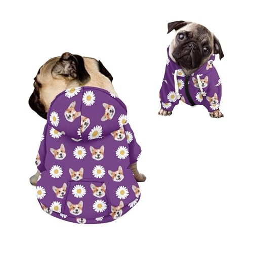 Kuiaobaty Cute Corgi Muster Hund Sweatshirt für kleine Hunde Katzen Haustiere Hoodies, Daisy Floral Hoody Outdoor Hundekleidung Pullover, Lila Kuiaobaty Cute Corgi Muster Hund Sweatshirt für kleine Hunde Katzen Haustiere Hoodies, Daisy Floral Hoody Outdoor Hundekleidung Pullover, Lila von Kuiaobaty