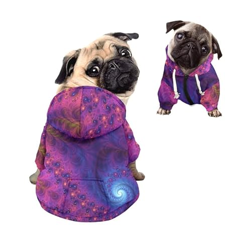 Kuiaobaty Fractal Spirale Farbe Kleine Hund Hoodie Atmungsaktiv Reißverschluss Hundemantel mit Tasche, Abstrakt Lila Blau Weich Welpen Hoodie Haustier Kleidung Kuiaobaty Fractal Spirale Farbe Kleine Hund Hoodie Atmungsaktiv Reißverschluss Hundemantel mit Tasche, Abstrakt Lila Blau Weich Welpen Hoodie Haustier Kleidung von Kuiaobaty