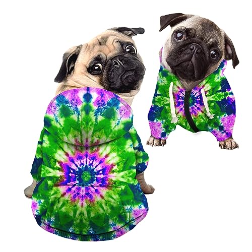 Kuiaobaty Hippie Tie Dye Hund Hoodies Kleidung Haustier Katze Herbst Warme Hoodies, Lila Grün Farbe Kunst Welpe Hund Sweatshirt, Hundekleidung Kuiaobaty Hippie Tie Dye Hund Hoodies Kleidung Haustier Katze Herbst Warme Hoodies, Lila Grün Farbe Kunst Welpe Hund Sweatshirt, Hundekleidung von Kuiaobaty