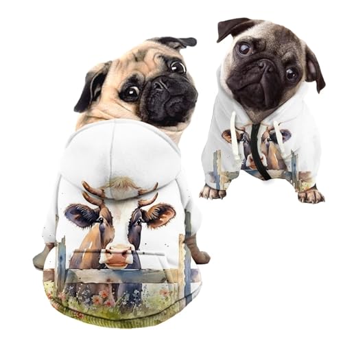 Kuiaobaty Hunde-Kapuzenpullover mit Kuh-Aufdruck, für Haustiere, Katzen, Herbst, warm, mit Tiermotiven, Hundekostüm, Kleidung Kuiaobaty Hunde-Kapuzenpullover mit Kuh-Aufdruck, für Haustiere, Katzen, Herbst, warm, mit Tiermotiven, Hundekostüm, Kleidung von Kuiaobaty
