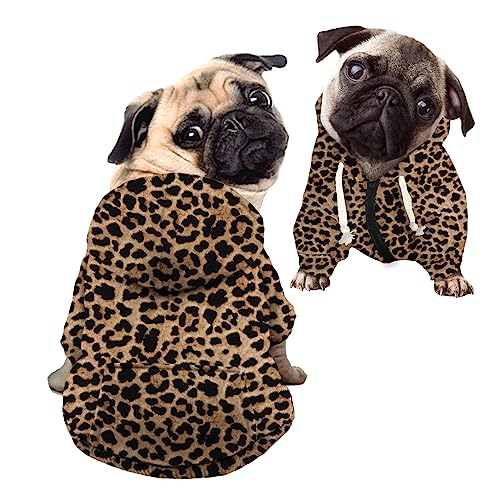 Kuiaobaty Hunde-Kapuzenpullover mit Leopardenmuster, für Haustiere, Katzen, Herbst, warm, für Welpen, Hunde, Sweatshirt, Hundekostüme, Kleidung von Kuiaobaty