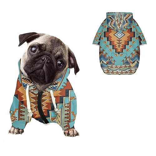 Kuiaobaty Hunde-Kapuzenpullover mit Reißverschluss, für kleine Hunde und Katzen, türkis, mit Kapuze von Kuiaobaty