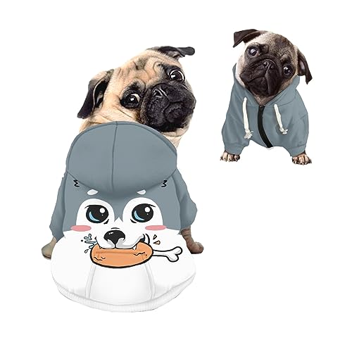 Kuiaobaty Hundepullover mit Cartoon-Husky-Aufdruck, bequem, dehnbar, lustig, für kleine und mittelgroße Hunde Kuiaobaty Hundepullover mit Cartoon-Husky-Aufdruck, bequem, dehnbar, lustig, für kleine und mittelgroße Hunde von Kuiaobaty