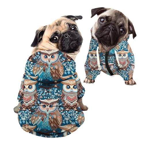 Kuiaobaty Hundepullover mit Eulen-Druck, für Welpen, Haustiere, Kleidung, Eulen, Vögel, Hunde-Kapuzenpullover, dehnbar, Playwear-Sweatshirt für Hunde und Katzen Kuiaobaty Hundepullover mit Eulen-Druck, für Welpen, Haustiere, Kleidung, Eulen, Vögel, Hunde-Kapuzenpullover, dehnbar, Playwear-Sweatshirt für Hunde und Katzen von Kuiaobaty