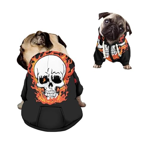 Kuiaobaty Hundepullover mit Totenkopf-Aufdruck, für Welpen, Haustiere, Malerei, Feuerschädel, kleine Hunde, schwarz, dehnbar, Spielkleidung für Hunde und Katzen Kuiaobaty Hundepullover mit Totenkopf-Aufdruck, für Welpen, Haustiere, Malerei, Feuerschädel, kleine Hunde, schwarz, dehnbar, Spielkleidung für Hunde und Katzen von Kuiaobaty