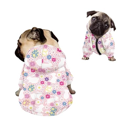 Kuiaobaty Hundepullover mit niedlichem Osterhasen-Aufdruck, bequemer Hunde-Kapuzenpullover, Haustierkleidung, Hasen-Blumen, Einteiler für kleine und mittelgroße Hunde Kuiaobaty Hundepullover mit niedlichem Osterhasen-Aufdruck, bequemer Hunde-Kapuzenpullover, Haustierkleidung, Hasen-Blumen, Einteiler für kleine und mittelgroße Hunde von Kuiaobaty