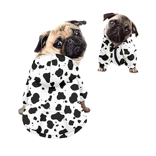 Kuiaobaty Hundepullover mit schwarzem Kuh-Aufdruck, bequemer Hunde-Kapuzenpullover, Haustierkleidung, dehnbare Mike-Kuh-Textur, Hunde-Einteiler für kleine und mittelgroße Hunde Kuiaobaty Hundepullover mit schwarzem Kuh-Aufdruck, bequemer Hunde-Kapuzenpullover, Haustierkleidung, dehnbare Mike-Kuh-Textur, Hunde-Einteiler für kleine und mittelgroße Hunde von Kuiaobaty