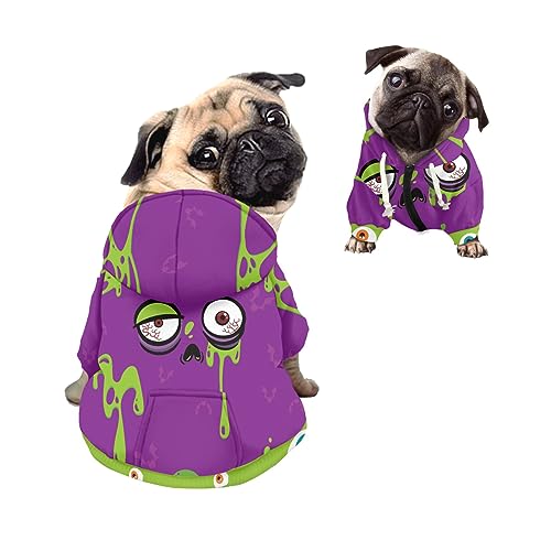 Kuiaobaty Kapuzen-Sweatshirt für kleine Hunde, mit Monsteraufdruck, für Welpen, Haustiere von Kuiaobaty