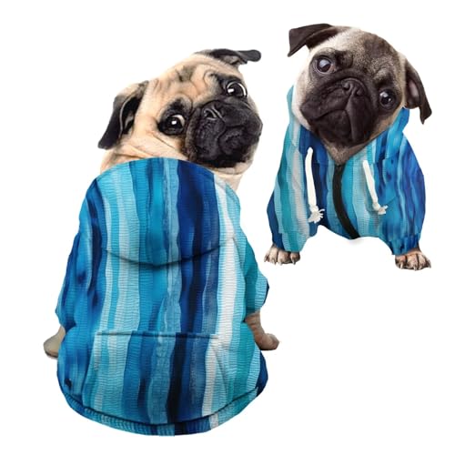 Kuiaobaty Kapuzenjacke mit Farbverlauf, für kleine Hunde, Katzen, mit Kapuze, Blau Kuiaobaty Kapuzenjacke mit Farbverlauf, für kleine Hunde, Katzen, mit Kapuze, Blau von Kuiaobaty