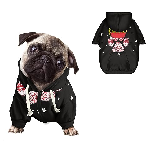 Kuiaobaty Lässiger Weihnachtspullover für Hunde, bequemes Hunde-Kapuzen-Sweatshirt, Weihnachtskostüm, Welpenoutfits, dehnbare Haustierjacke, Pullover mit Hut Kuiaobaty Lässiger Weihnachtspullover für Hunde, bequemes Hunde-Kapuzen-Sweatshirt, Weihnachtskostüm, Welpenoutfits, dehnbare Haustierjacke, Pullover mit Hut von Kuiaobaty