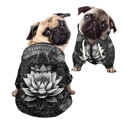 Kuiaobaty Lotus Hunde-Kapuzenpullover mit Blumenmuster, lässig, weich, Skizzen, Malerei, bequem, für Herbst und Winter, dehnbare Haustierjacke, Pullover mit Mütze, Größe M Kuiaobaty Lotus Hunde-Kapuzenpullover mit Blumenmuster, lässig, weich, Skizzen, Malerei, bequem, für Herbst und Winter, dehnbare Haustierjacke, Pullover mit Mütze, Größe M von Kuiaobaty
