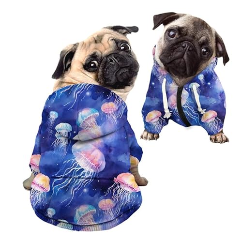Kuiaobaty Malerei Qualle Hund Sweatshirt für Kleine Hunde Katzen Haustiere Hoodies, Blau Warm Herbst Hoody Outdoor Hundekleidung Pullover Kuiaobaty Malerei Qualle Hund Sweatshirt für Kleine Hunde Katzen Haustiere Hoodies, Blau Warm Herbst Hoody Outdoor Hundekleidung Pullover von Kuiaobaty