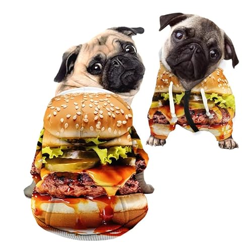 Kuiaobaty Neuheit Hamburger Druck Kleine Hund Kleidung Outfit, Fun Foods Muster Hund Hoodie Haustier Sweatshirt Pullover Outfits für mittelgroße Hunde Kuiaobaty Neuheit Hamburger Druck Kleine Hund Kleidung Outfit, Fun Foods Muster Hund Hoodie Haustier Sweatshirt Pullover Outfits für mittelgroße Hunde von Kuiaobaty