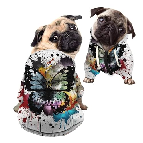 Kuiaobaty Splash Schmetterling Hund Sweatshirt für kleine Hunde Katzen Haustiere Hoodies, Farbspritzer Warm Herbst Hoody Outdoor Hundekleidung Pullover Kuiaobaty Splash Schmetterling Hund Sweatshirt für kleine Hunde Katzen Haustiere Hoodies, Farbspritzer Warm Herbst Hoody Outdoor Hundekleidung Pullover von Kuiaobaty