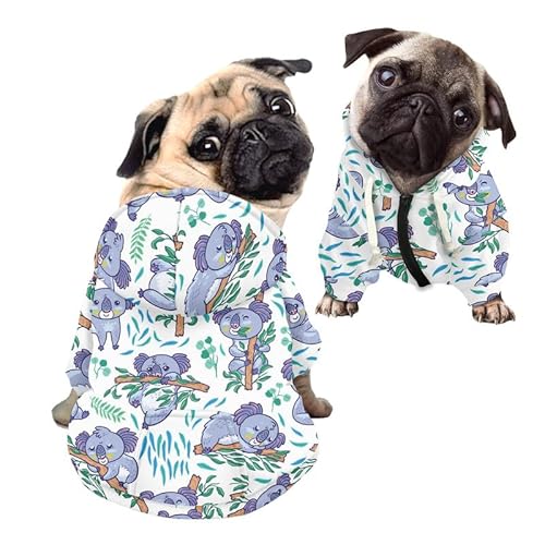 Kuiaobaty Süßes Koala-Print für kleine Hunde, Cartoon-Koalas-Muster, Haustier-Sweatshirt, Pullover für mittelgroße Hunde von Kuiaobaty