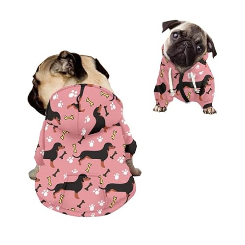 Kuiaobaty Warme Hundekleidung für kleine Hunde und Mädchen, Dackel-Aufdruck, Cartoon-Hundeknochen, Pfotenmuster, Welpen, Haustiere, Kapuzenpullover, Outdoor-Pullover Kuiaobaty Warme Hundekleidung für kleine Hunde und Mädchen, Dackel-Aufdruck, Cartoon-Hundeknochen, Pfotenmuster, Welpen, Haustiere, Kapuzenpullover, Outdoor-Pullover von Kuiaobaty