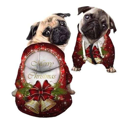 Kuiaobaty Weihnachtskostüm Outfit Welpe Hund Hoodie Doggy Shirt Kleidung Outfits, Rot Xmas Hund Pullover Atmungsaktiv Outdoor Pullover für Haustiere Kuiaobaty Weihnachtskostüm Outfit Welpe Hund Hoodie Doggy Shirt Kleidung Outfits, Rot Xmas Hund Pullover Atmungsaktiv Outdoor Pullover für Haustiere von Kuiaobaty