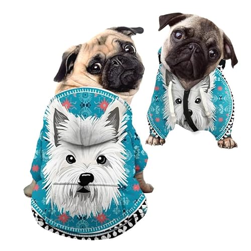 Kuiaobaty Weißer Westie-Druck Hund Hoodies Kleidung Warm Herbst Sweatshirt für Welpen Kleine Mittlere Hunde Kapuzenpullover Haustier Hund Shirts Bekleidung Kuiaobaty Weißer Westie-Druck Hund Hoodies Kleidung Warm Herbst Sweatshirt für Welpen Kleine Mittlere Hunde Kapuzenpullover Haustier Hund Shirts Bekleidung von Kuiaobaty