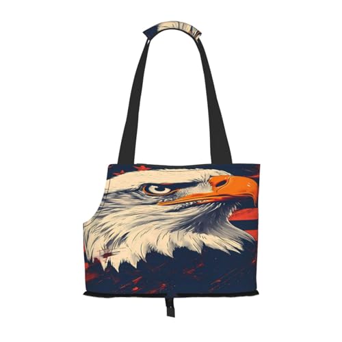 Kuilepa American Bald Eagle A Print Hundetragetasche für kleine Hunde, weiche Seiten, Haustier-Tragetasche mit Taschen, tragbare mittelgroße Hunde, Welpen, große Katzen, Reisehandtasche für Wandern von Kuilepa