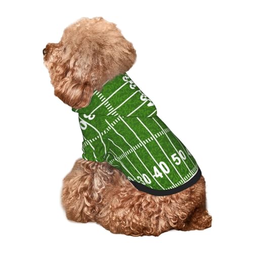 Kuilepa American Football Field2 Hunde-Kapuzenpullover mit Aufdruck für kleine, mittelgroße und große Hunde (Größe XS - XXL) von Kuilepa