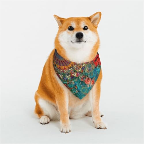 Kuilepa Bandana für Hunde mit Mandala-Motiv, bunt, Geburtstagsgeschenk, waschbar, für kleine bis große Hunde, Welpen, Katzen, klein von Kuilepa
