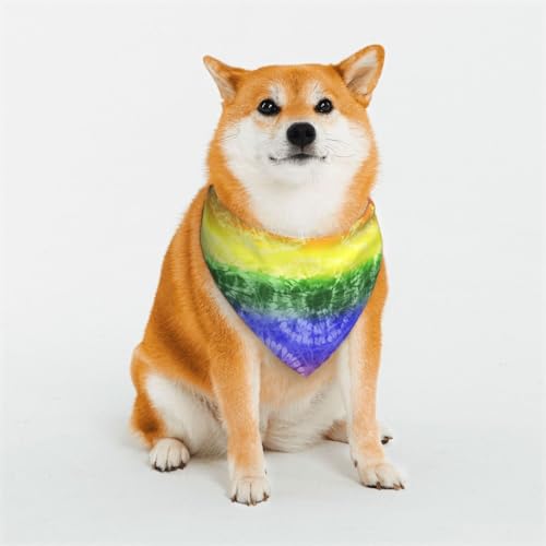 Kuilepa Buntes Hundehalstuch, Batikdruck, Geburtstagsgeschenk, waschbar, Bandana für kleine bis große Hunde, Welpen, Katzen, Größe M von Kuilepa