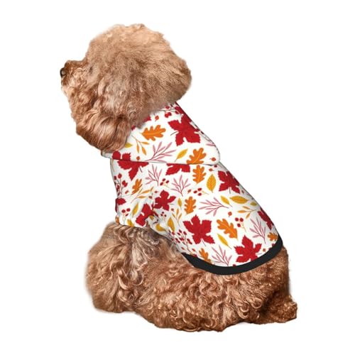 Kuilepa Fall Laef Hunde-Kapuzenpullover mit Ahorn-Druck, Sicherheits-Hundekleidung, Hunde-Kapuzenpullover für kleine, mittelgroße und große Hunde (Größe XS-XXL) von Kuilepa