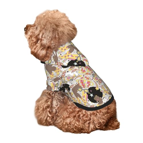 Kuilepa Groovy Hunde-Kapuzenpullover mit Disko-Aufdruck, Sicherheits-Hundekleidung, Hunde-Kapuzenpullover für kleine, mittelgroße und große Hunde (Größe XS-XXL) von Kuilepa