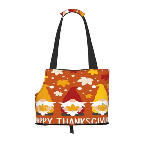 Kuilepa Happy Thanksgiving Hundetragetasche mit drei Zwergen für kleine Hunde, weiche Seiten, Haustier-Tragetasche mit Taschen, tragbare mittelgroße Hunde, Welpen, große Katzen, Reisehandtasche für von Kuilepa