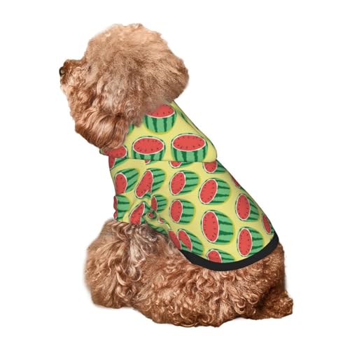 Kuilepa Hunde-Kapuzenpullover für den Sommer, Wassermelonen-Druck, Sicherheits-Hundekleidung, Hunde-Kapuzenpullover für kleine, mittelgroße und große Hunde (Größe XS-XXL) von Kuilepa