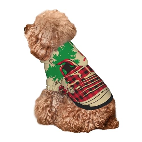 Kuilepa Hunde-Kapuzenpullover für kleine, mittelgroße und große Hunde mit weihnachtlichem Vintage-Logo, Rot Kuilepa Hunde-Kapuzenpullover für kleine, mittelgroße und große Hunde mit weihnachtlichem Vintage-Logo, Rot von Kuilepa