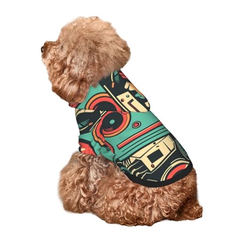 Kuilepa Hunde-Kapuzenpullover im Retro-Stil, Pop-Art-Collage-Druck, Sicherheits-Hundekleidung, Hunde-Kapuzenpullover für kleine, mittelgroße und große Hunde (Größe XS-XXL) von Kuilepa