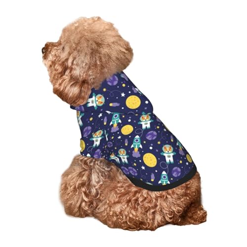 Kuilepa Hunde-Kapuzenpullover mit Astronauten-Corgi-Druck, Sicherheits-Hundekleidung, Hunde-Kapuzenpullover für kleine, mittelgroße und große Hunde (Größe XS-XXL) von Kuilepa