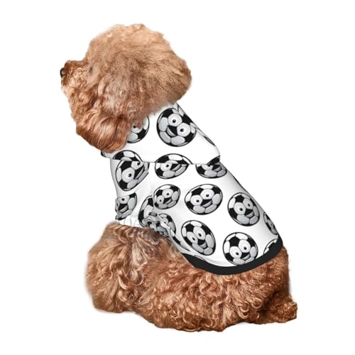 Kuilepa Hunde-Kapuzenpullover mit Aufdruck "Happy Soccer Print", Sicherheits-Hundekleidung, Hunde-Kapuzenpullover für kleine, mittelgroße und große Hunde (Größe XS - XXL) von Kuilepa
